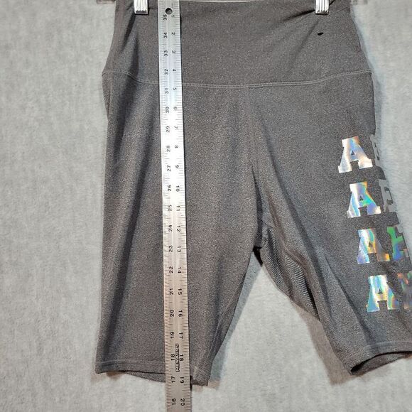 Aéropostale Shorts Womens Medium Gray Activewear Biker High Waisted Logo Pull On - Picture 5 of 8